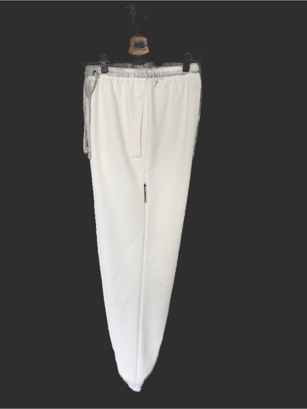 Men's White Elastic-Waist CasuaPants